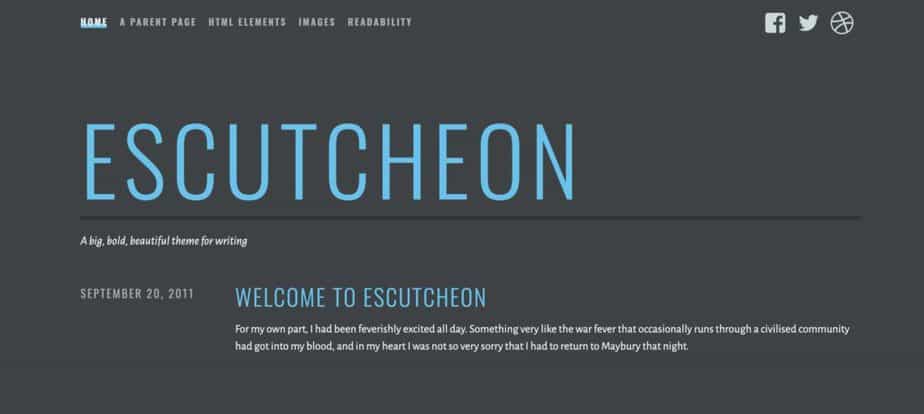  Escutcheon - Le meilleur thème WordPress pour la rédaction de blogs