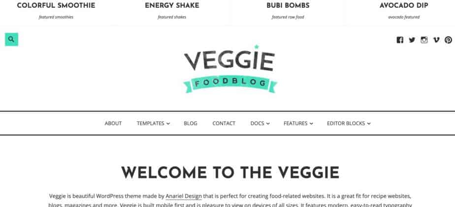 Veggie - Le meilleur thème WordPress pour les blogs culinaires