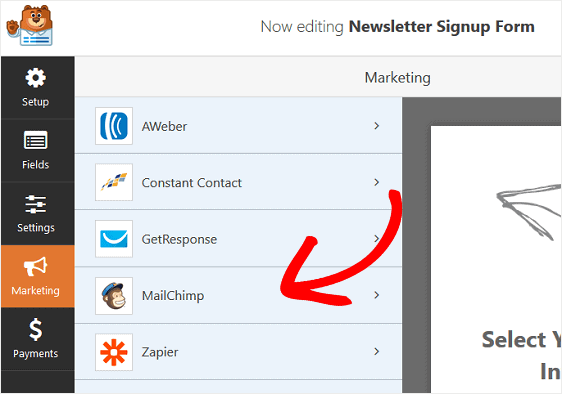 Connectez votre formulaire à Mailchimp