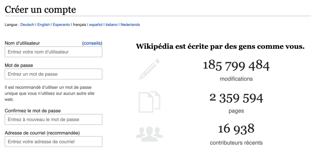 créer une page Wikipédia