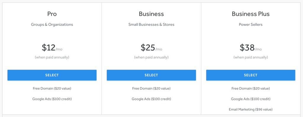 weeb eCommerce platform pricing