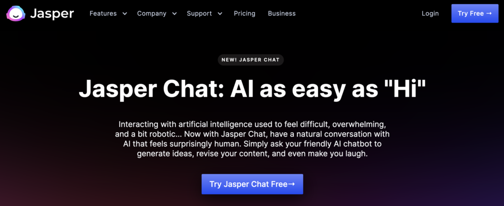 Jasper chat is the ChatGPT alternatives