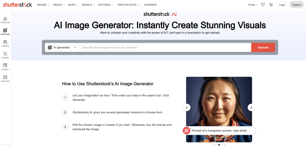 Shutterstock AI Image Generator